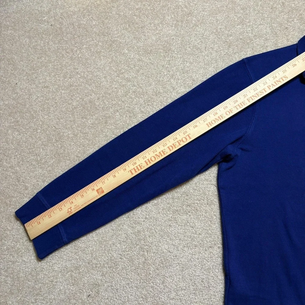 Polo Ralph Lauren Sweater Mens Large Blue Estate Rib 1/4 Zip Pullover Mock Neck